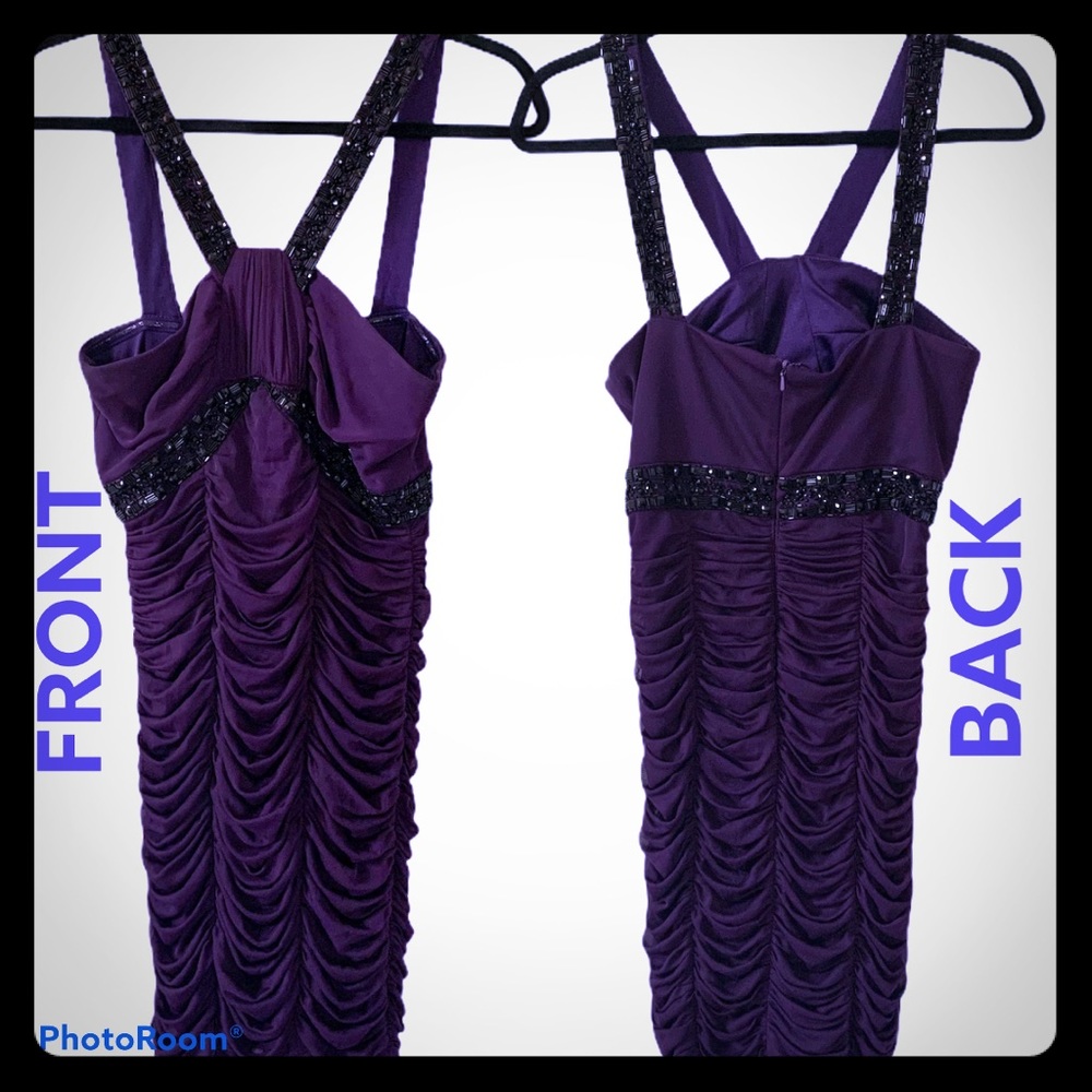 Decovde 1.8 Purple formal dress ruched bottom